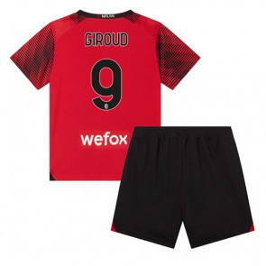 AC Milan Olivier Giroud #9 Domaci Dres za Dječji 2023-24 Kratak Rukavima (+ kratke hlače)